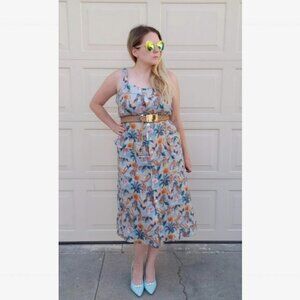 5/$100 SALE - Ei8ht Dreams Michelle Tiger Print Linen Dress